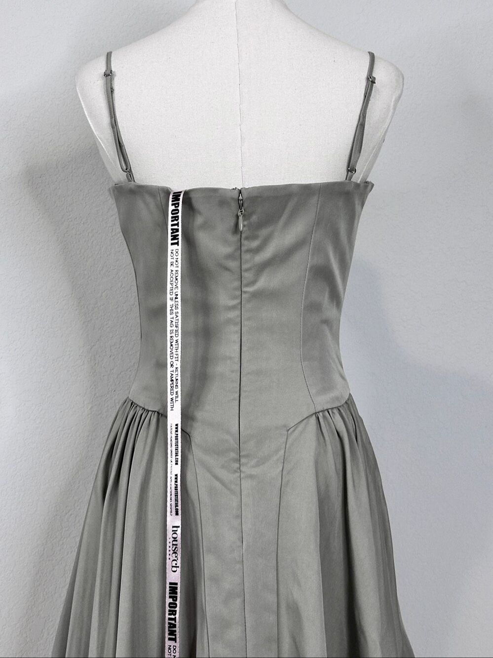 NWT House of CB Samaria Elm Taupe Corset Midi Dress M Romantic Coquette Wedding - Picture 9 of 16